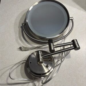 Brushed Nickel Wall-Mounted Vanity Mirror